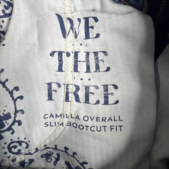 We The Free Camilla Overalls Slim Bootcut Denim Zip Front S - Picture 15 of 15